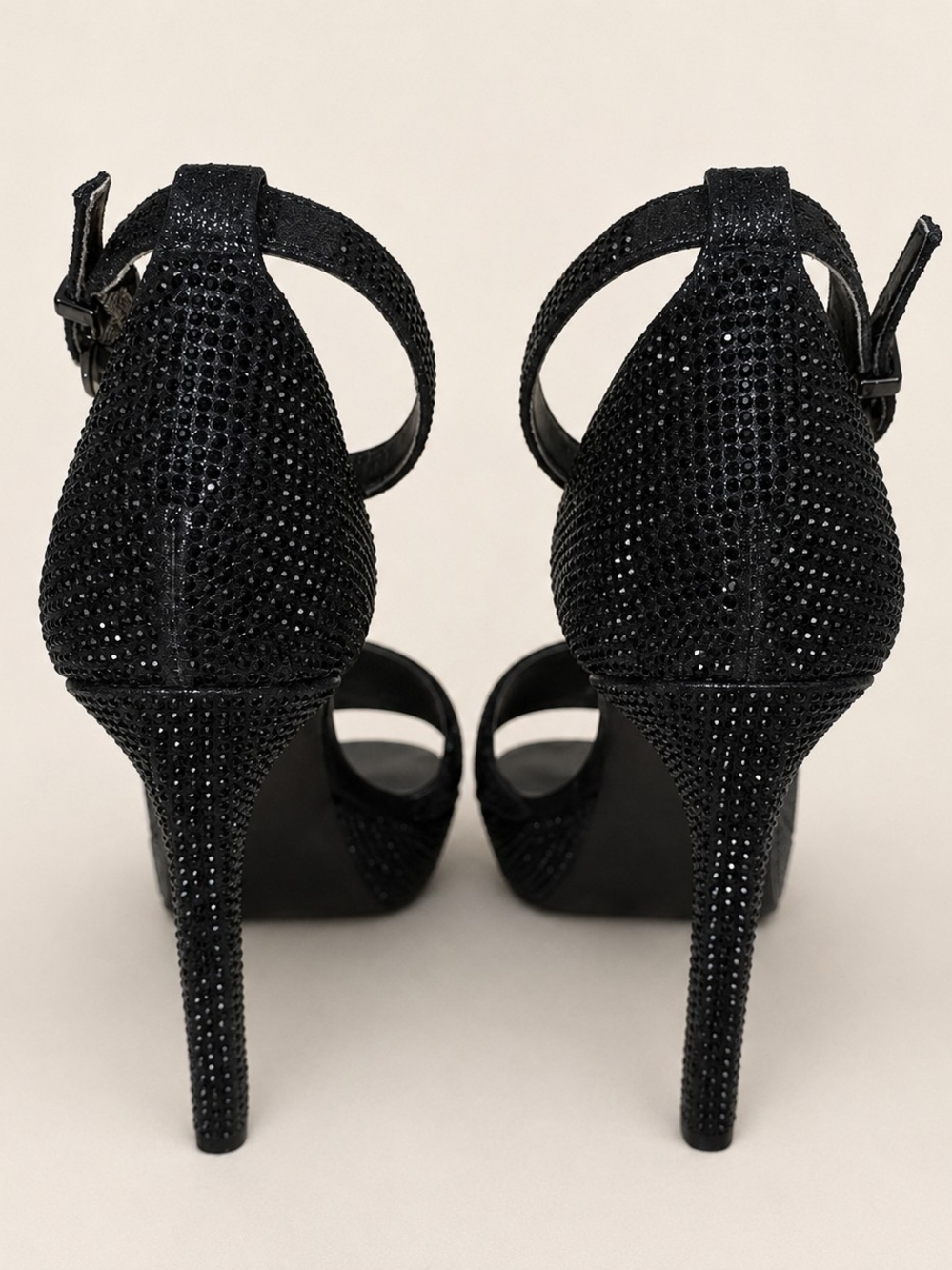 Gianni Bini Black Rhinestone Platform Heels Size 7.5 - Picture 2 of 10
